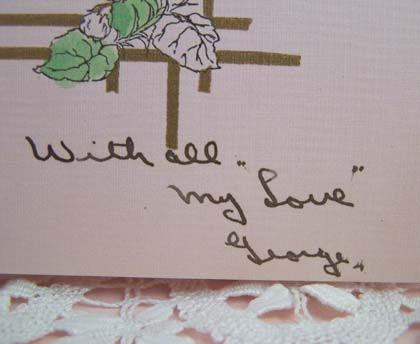 1929 VALENTINE 1929 Hand Colored Card 1929 VALENTINE 1929 Hand Colored Card