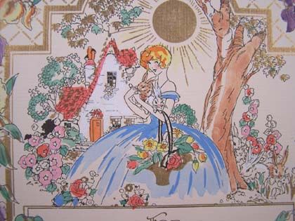 EASTER 1929 Vintage Hand Colored Card EASTER 1929 Vintage Hand Colored Card