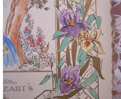 EASTER 1929 Vintage Hand Colored Card EASTER 1929 Vintage Hand Colored Card