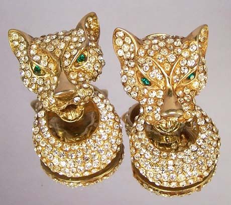 BIJOUX CASIO Vintage Panther Rhinestone Earrings - Runway Fabulous! BIJOUX CASIO Vintage Panther Rhinestone Earrings - Runway Fabulous!
