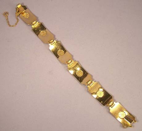 DAMASCENE Floral Panel Bracelet - Vintage Beautiful DAMASCENE Floral Panel Bracelet - Vintage Beautiful