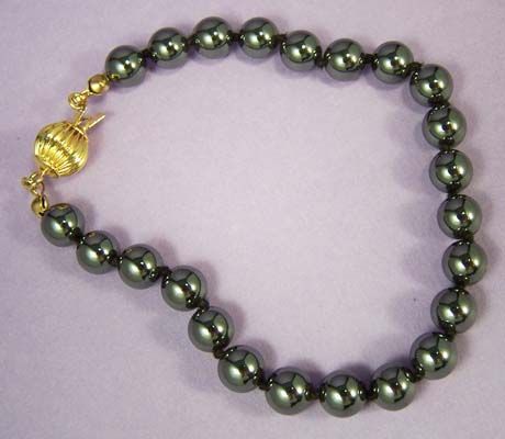 HEMATITE Vintage Silver Gun Metal Bead Bracelet HEMATITE Vintage Silver Gun Metal Bead Bracelet