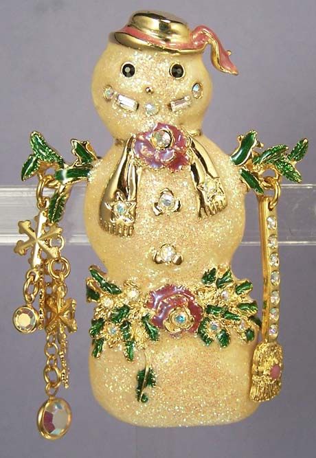 KIRKS FOLLY Vintage Enamel Snowman Brooch - Mr. Cool KIRKS FOLLY Vintage Enamel Snowman Brooch - Mr. Cool