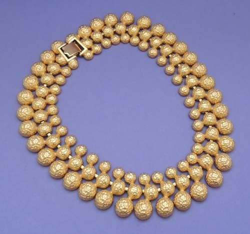 Magnificent NAPIER Vintage Runway Gold Necklace and Bracelet Set - Signed Magnificent NAPIER Vintage Runway Gold Necklace and Bracelet Set - Signed