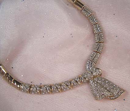 TRIFARI Vintage Signed Pave Rhinestone Bridal Necklace TRIFARI Vintage Signed Pave Rhinestone Bridal Necklace