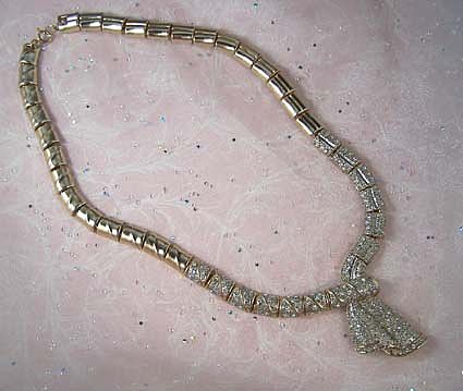 TRIFARI Vintage Signed Pave Rhinestone Bridal Necklace TRIFARI Vintage Signed Pave Rhinestone Bridal Necklace