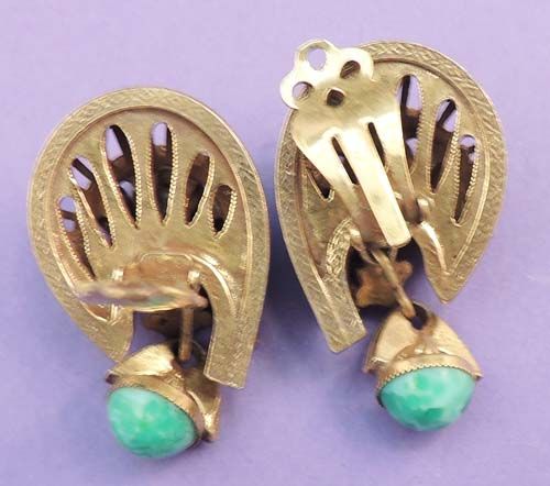 Rhinestone Pearl Earrings in Gorgeous Vintage Jewel Colors Rhinestone Pearl Earrings in Gorgeous Vintage Jewel Colors