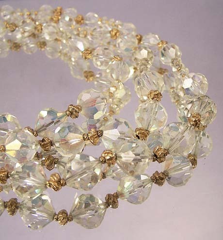 VENDOME Vintage Multi Strand Crystal Bead Necklace VENDOME Vintage Multi Strand Crystal Bead Necklace