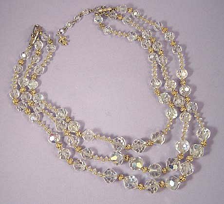 VENDOME Vintage Multi Strand Crystal Bead Necklace VENDOME Vintage Multi Strand Crystal Bead Necklace