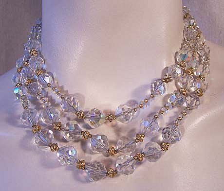 VENDOME Vintage Multi Strand Crystal Bead Necklace VENDOME Vintage Multi Strand Crystal Bead Necklace