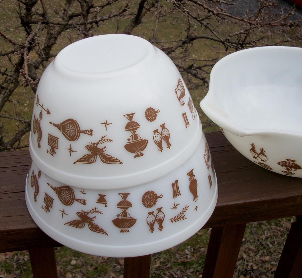 Set Of 3 Pyrex Early American Bowls Set Of 3 Pyrex Early American Bowls