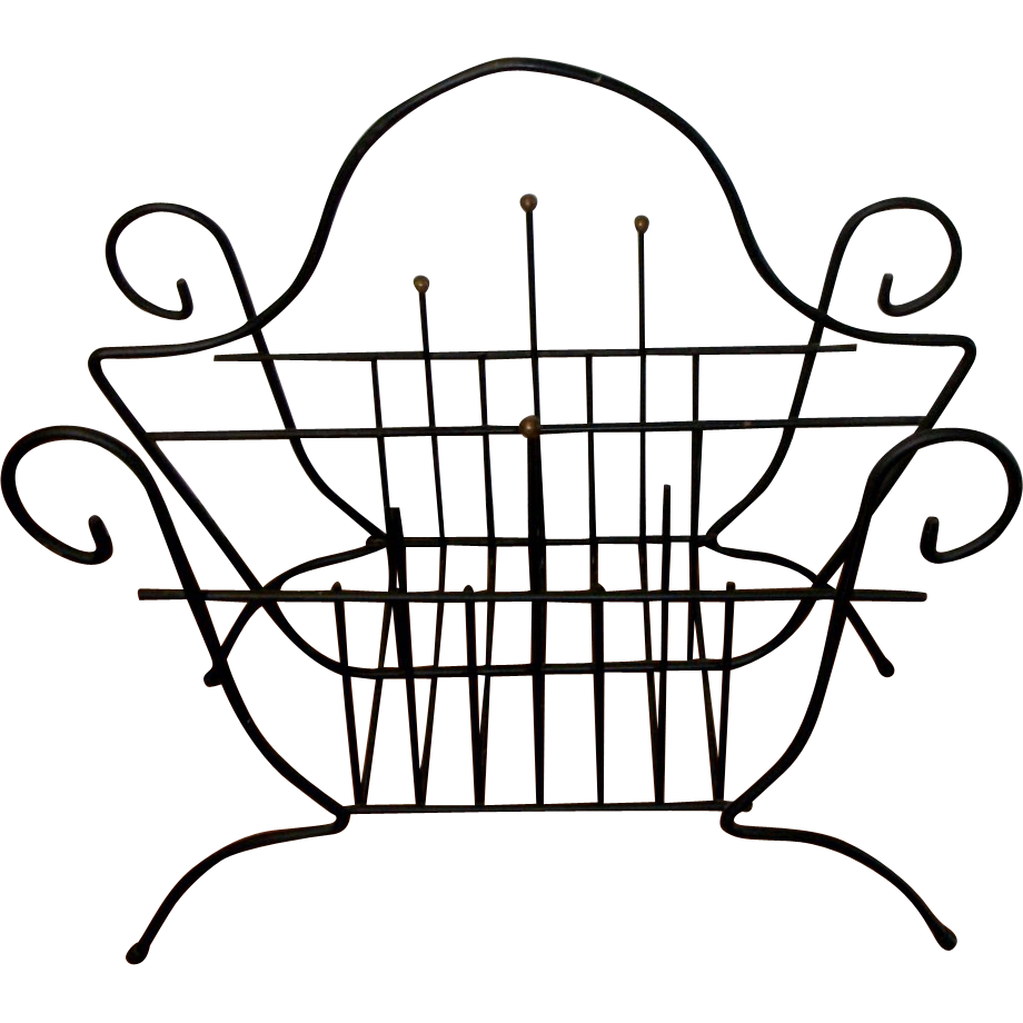 Ornate Wrought Iron Magazine Holder/Record Holder Ornate Wrought Iron Magazine Holder/Record Holder