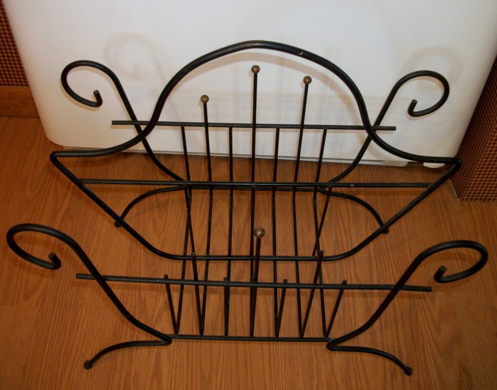 Ornate Wrought Iron Magazine Holder/Record Holder Ornate Wrought Iron Magazine Holder/Record Holder