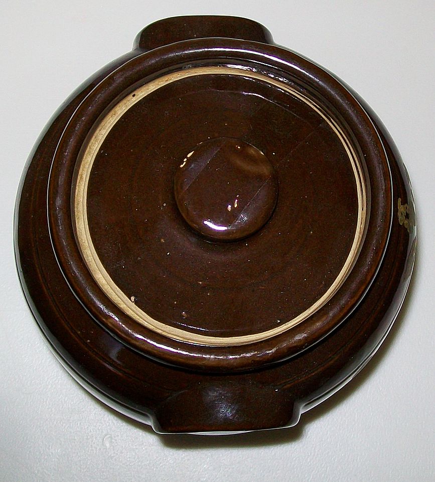 Vintage Cold Paint Cookie Jar - Deep Rich Brown with Yellow Flowers Vintage Cold Paint Cookie Jar - Deep Rich Brown with Yellow Flowers