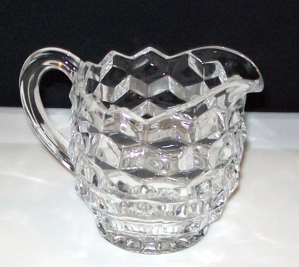 Large American Fostoria #2056 Creamer and Lidded Sugar Set Large American Fostoria #2056 Creamer and Lidded Sugar Set