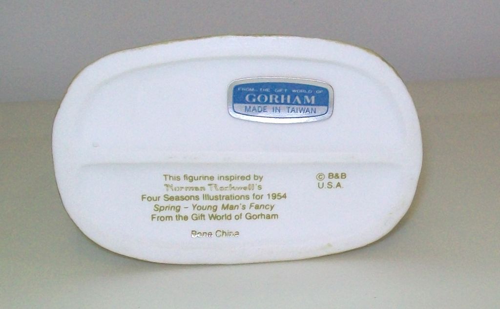 Gorham Fine Bone China Figurine - Norman Rockwell's "Spring - Young Man's Fancy" - Original Box Gorham Fine Bone China Figurine - Norman Rockwell's "Spring - Young Man's Fancy" - Original Box