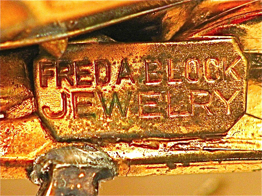 FRED A. BLOCK Designer Signed Stunning Sterling with a Red Gold Vermeil Brooch FRED A. BLOCK Designer Signed Stunning Sterling with a Red Gold Vermeil Brooch