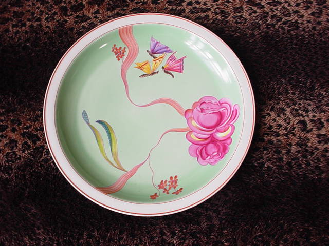 H&Co Heinrich German Porcelain Handpainted Butterfly Insect Charger H&Co Heinrich German Porcelain Handpainted Butterfly Insect Charger