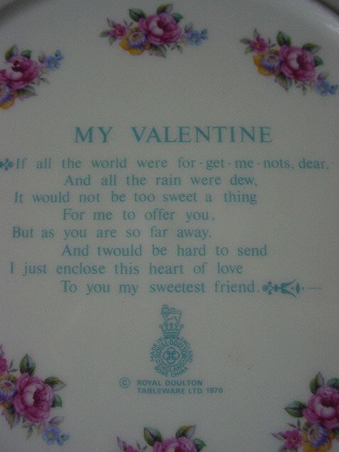 Royal Doulton 1977 Valentine's Day plate Royal Doulton 1977 Valentine's Day plate