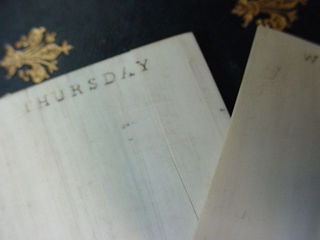 19th Century Victorian Ivory Daily 6 Day Note Pad 19th Century Victorian Ivory Daily 6 Day Note Pad