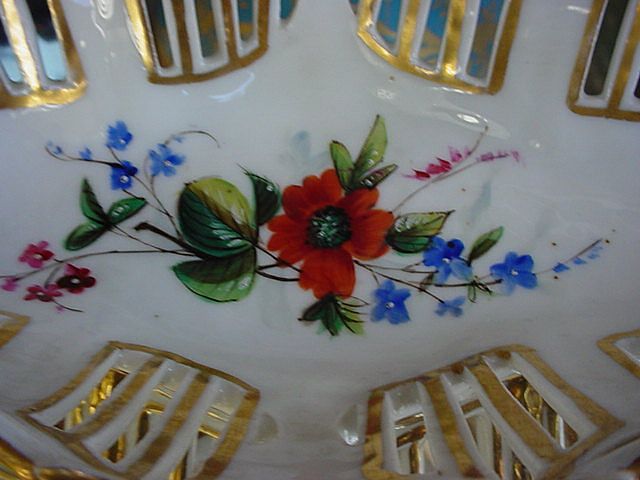 Rococco Old Paris Porcelain Pierced Basket w/Handpainted florals Rococco Old Paris Porcelain Pierced Basket w/Handpainted florals