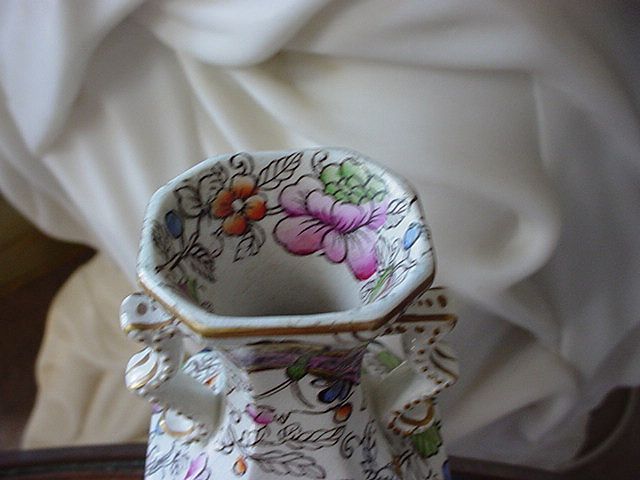 Gaudy Ironstone Butterfly Insect Floral Vase Gaudy Ironstone Butterfly Insect Floral Vase