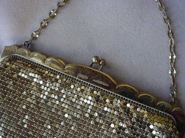 Vintage Whiting & Davis Gold Tone Metal Mesh Purse Vintage Whiting & Davis Gold Tone Metal Mesh Purse