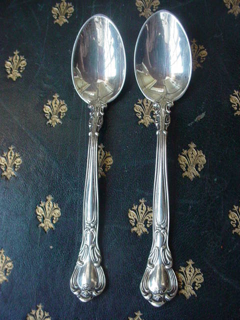 Pair Birks Sterling Silver Chantilly demitasse spoons Pair Birks Sterling Silver Chantilly demitasse spoons