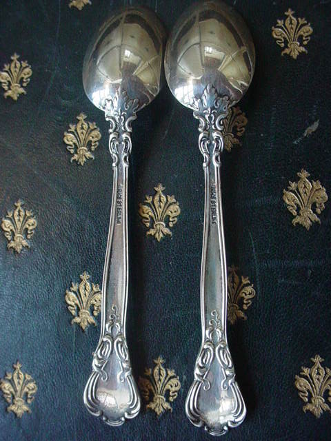 Pair Birks Sterling Silver Chantilly demitasse spoons Pair Birks Sterling Silver Chantilly demitasse spoons
