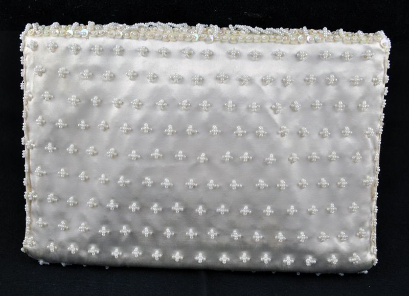 1950's 1950s Vintage Bridal Designer Bonsoir Handmade in Hong Kong w Italian Bead 1950's 1950s Vintage Bridal Designer Bonsoir Handmade in Hong Kong w Italian Bead