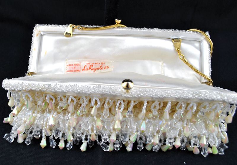 1950's 1950s Vintage Bridal Designer White Pearl Beaded Purse Handmade in Hong Kong LaRegale 1950's 1950s Vintage Bridal Designer White Pearl Beaded Purse Handmade in Hong Kong LaRegale