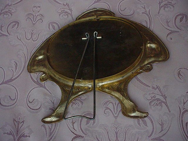 Elegant AMW Dore Bronze Finish Art Nouveau Standing Vanity Mirror Elegant AMW Dore Bronze Finish Art Nouveau Standing Vanity Mirror