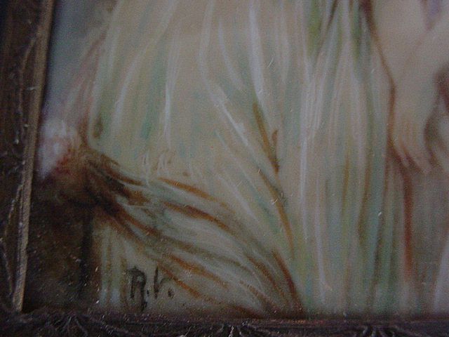 Nude Women Erotic Miniature Portrait Painting on Ivory signed R.V. Nude Women Erotic Miniature Portrait Painting on Ivory signed R.V.