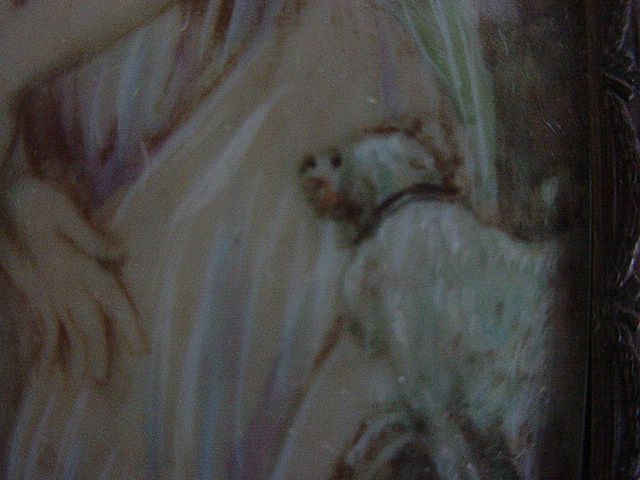 Nude Women Erotic Miniature Portrait Painting on Ivory signed R.V. Nude Women Erotic Miniature Portrait Painting on Ivory signed R.V.