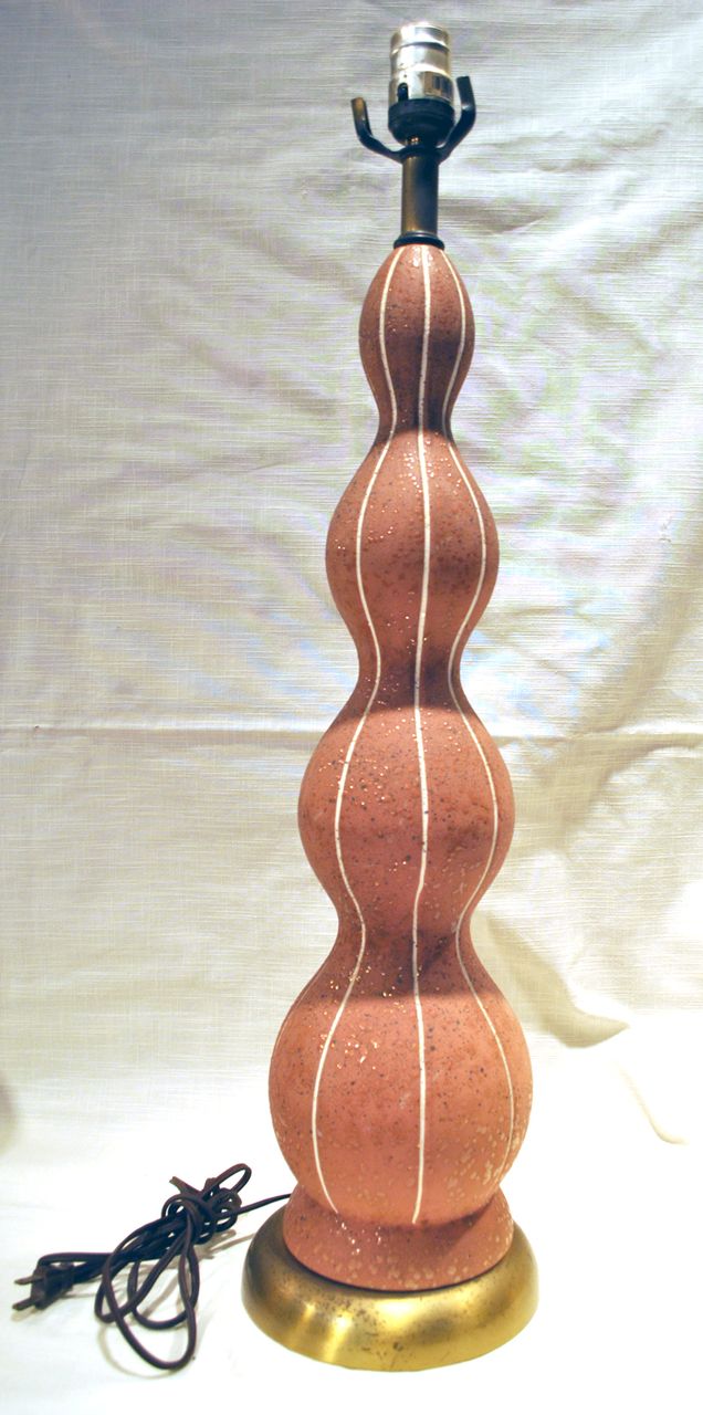 FREE SHIPPING 1960's 1960s Mid Century Modern Coral Colored Tall Abstract Pottery Table Lamp Home Decor FREE SHIPPING 1960's 1960s Mid Century Modern Coral Colored Tall Abstract Pottery Table Lamp Home Decor