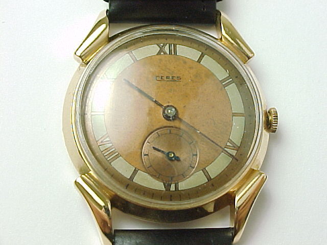 Vintage Ceres Gruen 18kt Gold Fancy Lug Mens Wristwatch Vintage Ceres Gruen 18kt Gold Fancy Lug Mens Wristwatch