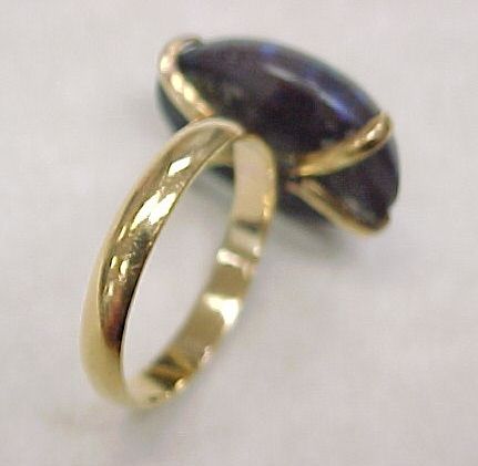 BIG Vintage Natural Black Opal Ring 14k Gold Circa 1960's BIG Vintage Natural Black Opal Ring 14k Gold Circa 1960's