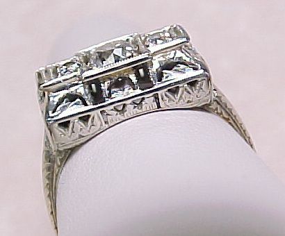 Art Deco Diamond Ring 18k White Gold .40 ctw VS Quality Art Deco Diamond Ring 18k White Gold .40 ctw VS Quality