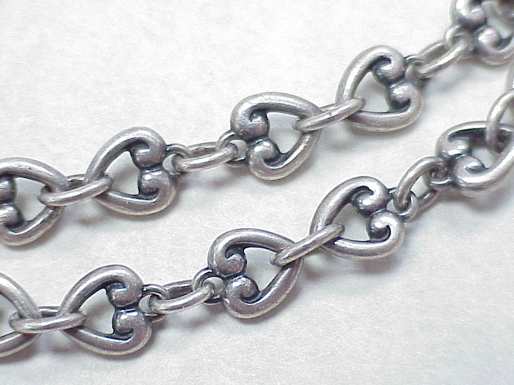 Retired James Avery Heart Link Bracelet Sterling Silver from