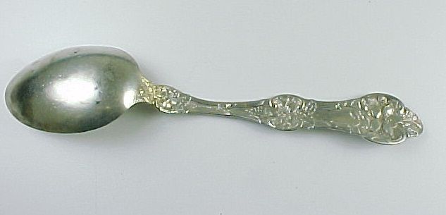 Alvin Sterling Silver OLD Orange Blossom 1905 Large Serving Spoon Mono L Alvin Sterling Silver OLD Orange Blossom 1905 Large Serving Spoon Mono L