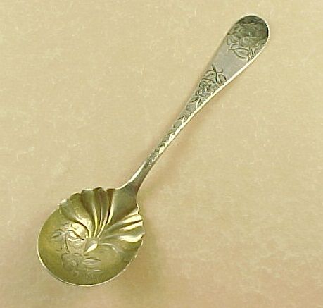 Vintage Sterling Silver Sugar Shell Spoon 1882 TOWLE Floral Engraved Vintage Sterling Silver Sugar Shell Spoon 1882 TOWLE Floral Engraved