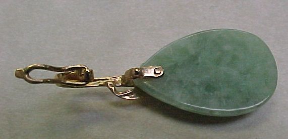 Vintage 14K Gold Jade SET Pendant & Earrings Diamond Accent Vintage 14K Gold Jade SET Pendant & Earrings Diamond Accent