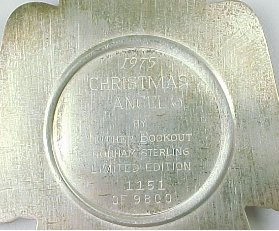 1975 Gorham Christmas Angel Sterling Silver Ornament FIRST in Series 1975 Gorham Christmas Angel Sterling Silver Ornament FIRST in Series