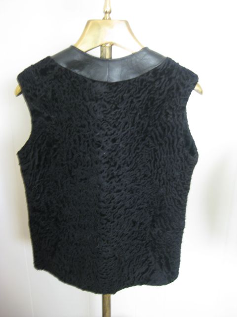 ESTATE Black Leather & Persian Lamb Vest ESTATE Black Leather & Persian Lamb Vest
