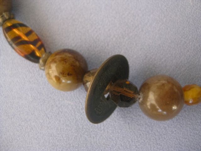 Chunky Serpentine Bead Scarab Necklace Chunky Serpentine Bead Scarab Necklace
