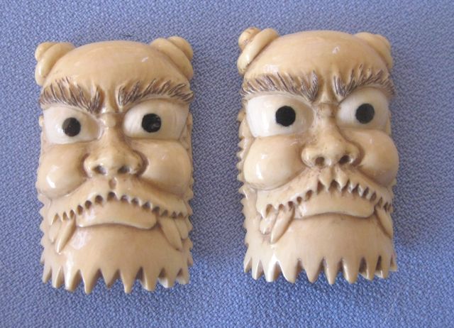 Demon Mask of Kobeshimi, Noh Character Netsukes Demon Mask of Kobeshimi, Noh Character Netsukes