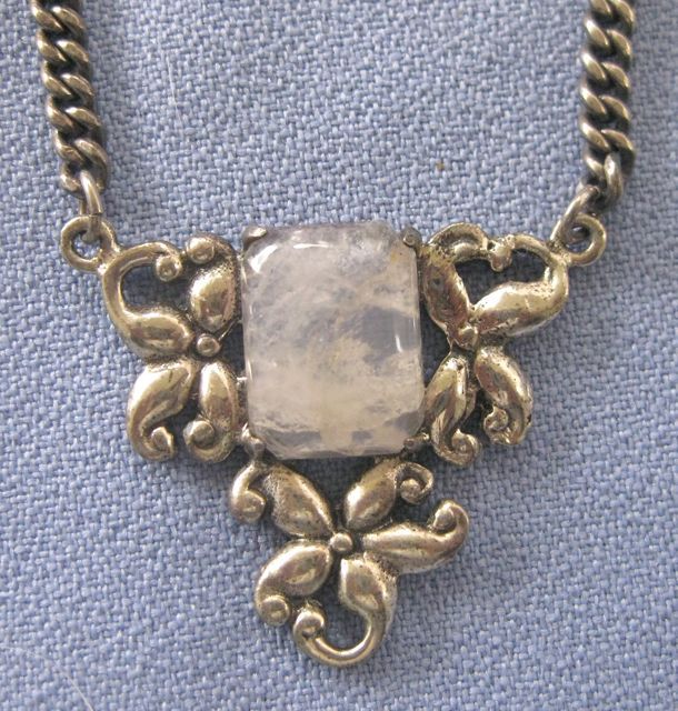 Sterling Rutilated Quartz Flowery Necklace Sterling Rutilated Quartz Flowery Necklace