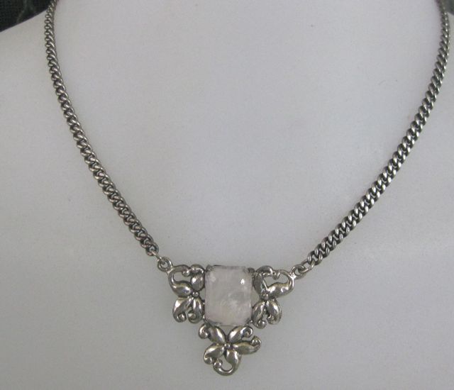 Sterling Rutilated Quartz Flowery Necklace Sterling Rutilated Quartz Flowery Necklace