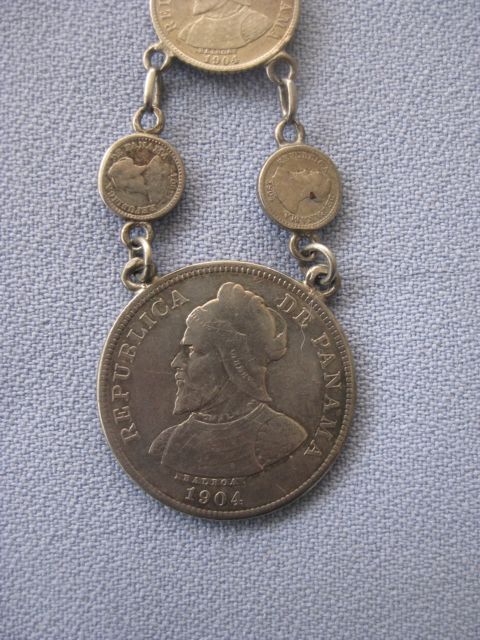 Antique Panama Coin Watch Fob Antique Panama Coin Watch Fob
