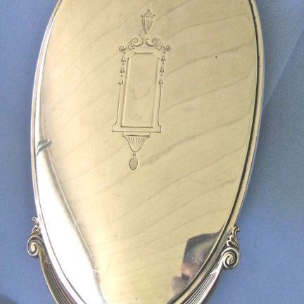 DECO Era Sterling Long Handle Hand Mirror DECO Era Sterling Long Handle Hand Mirror